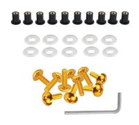 Motorcycle Bolts Screw For K&awasaki For Ninja ZX11 ZX12R ZX7 ZX7R ZRX1200 ZZR1200 ZZR600 10pcs 5mm Fairing Bolts Kit Nuts Fairing Body Screws Bolts(Gold)
