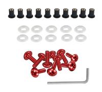 Motorcycle Bolts Screw For K&awasaki For Ninja ZX11 ZX12R ZX7 ZX7R ZRX1200 ZZR1200 ZZR600 10pcs 5mm Fairing Bolts Kit Nuts Fairing Body Screws Bolts(RED)