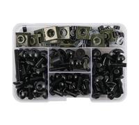 Motorcycle Bolts Screw For KAWASAKI For VULCAN S 650 ZX10R KLX250 177PCS Fairing Bolts Kit Bodywork Screws Nuts Fastener Fairing Fasteners(Black)