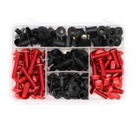 Motorcycle Bolts Screw For Kawasaki Z125 Pro Z250 Z250SL Z300 Z650 Z750 Z800 Z900 Z1000 M5 M6 Fairing Bolt Kit Fastener Nuts Fairing Screw Kit(RED)