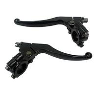 Motorcycle Brake Clutch Lever Black Alloy 7/8'' 22mm Left Handle Brake Lever Perch Assembly for 47cc 49cc Dirt Bike ATV for Quad for Mini for Moto(A Set)