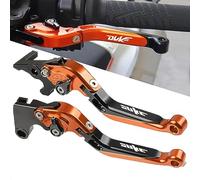 Motorcycle Brake Clutch Lever Sets Fits Duke 125 390 2011-2020,Orange/Black | CNC Aluminum Foldable Brake & Clutch Lever Pair Fits Duke 125 390 200 250 2011-2020,with Extendable Lever Design