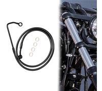 Motorcycle Brake Clutch Line Motorcycle Front Upper Brake Hose Oil Pipe Accessories 91/96/101CM For Harley Softail For Breakout FXSB 2011-2017 For Deluxe FLSTN(Black- Silver,101cm)