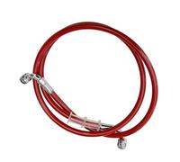 Motorcycle Brake Clutch Line Motorcycle Universal Double 90 Degrees Red 10Mm Banjo Hydraulic Brake Hose Oil Line Braided Cable Pipe 800Mm/900Mm/1000Mm/1100Mm/1200Mm