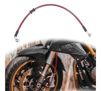 Motorcycle Brake Clutch Line Universal 40Cm Motorcycle Red Hydraulic Reinforced Stainless Steel Braided Line Pipe Brake Clutch Oil Hose
