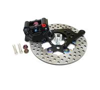 Motorcycle Brake Disc Rotor Caliper 34mm One Set Pistion Hydraulic Universal With 200mm 220mm 43mm 53mm Bracket Adapter(200mm 57mm Black)