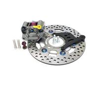 Motorcycle Brake Disc Rotor Caliper 34mm One Set Pistion Hydraulic Universal With 200mm 220mm 43mm 53mm Bracket Adapter(220mm 70mm Grey)