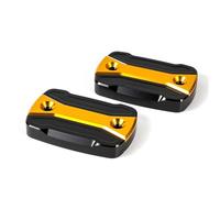 Motorcycle Brake Fluid Fuel Reservoir Tank Cap Brake Pump Cover For TMAX 530 SX DX 2012-2019 OOPUHKSY(Reservoir caps-Gold)