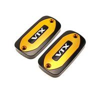 Motorcycle Brake Fluid Tank Cap For VTX1300 VTX1800 VTX 1300 1800 All Year Motorcycle Accessories CNC Front Brake Reservoir Fluid Tank Oil Cup Cover(Gold,1 pair)