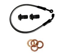 Motorcycle Brake Hose 0°-90° Motorcycle Accessories Braided Brake Line Hydraulic Clutch Tube Master Cylinder Oil Hose AN3 M10 Motocross Dirt Pit Bike(400mm)