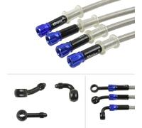 Motorcycle Brake Hose Braided,400-2400mm AN3 Hydraulic Clutch Tube Oil DOT Fluid Pipe Line Stainless Steel for ATV Dirt Pit Street Racing Bike,Removing Fittings Banjo (SliverBlue, 500mm)