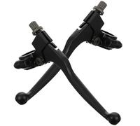 Motorcycle Brake Lever Guard Support Pair Plastic Aluminum Alloy Black | Horn Shape Handlebar Bracket, Shock Resistant Grip, Simple Install, Wide Use for Atv and Road Bikes