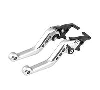 Motorcycle Brake Levers, 1 Pair Universal Brake Levers Aluminum Brake Lever Dual Disc Clutch Lever (Silver) Replacement Accessory