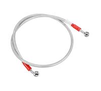 Motorcycle Brake Line, 28° 0°Stainless Brake Hose, Motorcycle Braided Steel Brake Clutch, Pack of 1, Flexible Brake Line for ATV Bikes Motocross Street Bikes (95cm 37.4",Silver)
