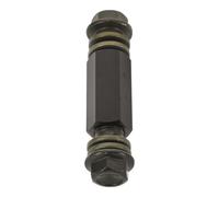 Motorcycle Brake Line Extension Adapter, Metal Two Way Connector | Black Finish, Screw and Nut Included, for Front Caliper Line Maintenance and Industrial Use Random Color