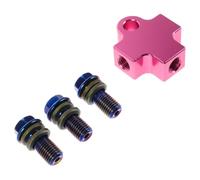 Motorcycle Brake Line Extension Fitting T Shaped Aluminium Alloy Adapter | Front Dual Disc Brake System, Quick Installation, Wear Resistant Build, Titanium Bolts Included, Hydraulic Connector