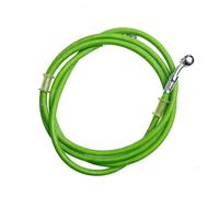 Motorcycle Brake Line Hydraulic Brake Hose DOT Oil Pipe Line Braided Cable 10mm Chromium Plating for Universal Green 1500 to 2200mm(2100mm)