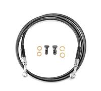 Motorcycle Brake Line Motorcycle +6" 70" Extended Length ABS Upper Hydraulic Front Brake Line Kit Fit 16-18" Handlebar for 2014-2024 for Touring Oil Hoses Line Pipe(68 inch Black)