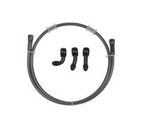 Motorcycle Brake Line Motorcycle Hydraulic Clutch Tube Master Cylinder Brake Oil Transparent Black Braided Brake Hose DOT Pipe Reinforced Racing Oil Hoses Line Pipe(Black 500mm)