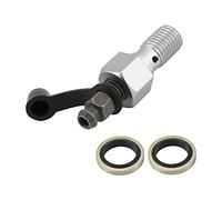 Motorcycle Brake M10x1.25mm with M10 Washers Master Cylinder Caliper Bleed Screw Nipple Banjo Bolt + Dust Cap Universal[Silver] (Silver)
