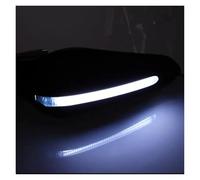 Motorcycle Brake Protector 1 Pair Brake Lever Guard With White Or Yellow LED Light Windproof Hand Shield Protector For Motorcycle Scooter Moped(White-light black)
