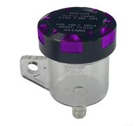 Motorcycle Brake Reservoir CNC Aluminum Alloy Front Master Cylinder Tank Transparent Fluid Bottle for Custom for bikes(Purple Straight)