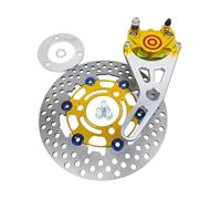 Motorcycle brake rotor 84mm Motorcycle 32mm*2Piston Brake Disc Rotor Caliper With 220mm & Bracket Scooter Accessories(A set 220mm gd)