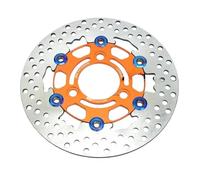 Motorcycle brake rotor 84mm Motorcycle 32mm*2Piston Brake Disc Rotor Caliper With 220mm & Bracket Scooter Accessories(220mm orange)