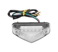 Motorcycle Brake Tail Lights Universal Motorcycle LED Tail Light License Plate Light Warning Light DirtBike Modified Parts(Clear)