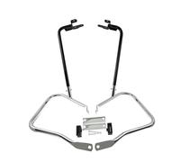 Motorcycle Bumper Blocks Motorcycle Rear Saddlebag With Support Bar Set Fit For Harley Touring King Road Electra Street Glide 97-08 14-20 Bumper Guard(Black Chrome 2014-Up)