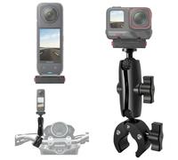 Motorcycle Camera Clamp with Magnetic Adapter Compatible for Insta360 X5-X | Mganetic Quick Release Mount, 360° Adjustable Bike Handlebar Super Clamp, 0.7-1.6" Pole Holder for ATV Motorbike Tripod Rod