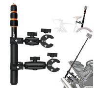 Motorcycle Camera Mount compatible for Insta360 X5-X, Heavy Duty Double Clamps Handlebar with 43" Invisible Selfie Stick compatible for DJI Osmo 360 for UTVs ATV POV Vlogging-Anti-Vibration-Orange