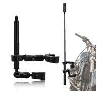 Motorcycle Camera Mount w 47’’ Invisible Stick compatible for Insta360 X6 | Motorbike Double Heavy-Duty Handlebar Clamp Holder & Selfie Pole with 1/4 Screw for Action Camera ATV UTV