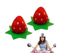 Motorcycle Cap Decorations Motorcycle Hat Decoration Cute Frog Eye Ear Sticker Cartoon Strawberry Motorcycle Accessories Adhesive Clips
