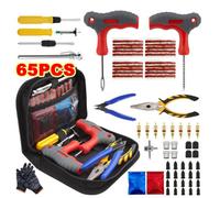 Motorcycle Car Van Tubeless Type Puncture Repair Kit Tire Tool Plug Emergency Uk