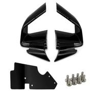 Motorcycle Carbon Fiber ABS Front Aerodynamic Winglets Windshield Fairing Fixed Wing For B&MW S1000RR 2019-2022(Bright black)