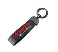 Motorcycle Carbon Fiber Leather Rope Keychain Key Ring For Honda CBR Fireblade CBR1000RR CBR Fireblade 2008-2017 Motorbike Key Rings (Color : Black, Size : Normal)