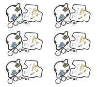 Motorcycle Carburetor Repair Kit For GL1500C GL1500CT/cd For Tour Valkyrie 1500 1997-2003 Parts Diaphragm Gasket 6 Set Carburetor Kit(6 X Sealing Ring)