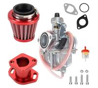 motorcycle carburetor VM22 26mm Intake Pipe Manifold 38mm Air Filter Kit Fit For Predator 212cc 196cc Fit For Honda GX160 GX200 Aluminum Alloy Carb(Red)
