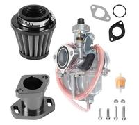 motorcycle carburetor VM22 26mm Intake Pipe Manifold 38mm Air Filter Kit Fit For Predator 212cc 196cc Fit For Honda GX160 GX200 Aluminum Alloy Carb(Black)