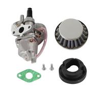 Motorcycle Carburettor For 47cc 49cc Mini Moto Dirt Pocket Bike ATV Quad Go Kart Minimoto Carburetor Carb Carby Steel 44mm Air Filter Stack(Silver)