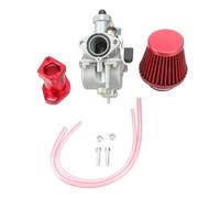 Motorcycle Carburettor Performance Intake Pipe Mainfold 38mm Air Filter Kit For Mikuni VM22 26mm Carburetor Carb For Predator 212cc 196cc For GX160 GX200(Red)