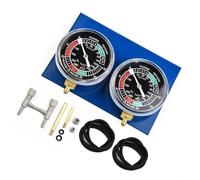 Motorcycle Carburettor Vacuum Gauge Balancer Synchroniser with Hoses and Brass Extensions, 2-Cylinder Engine Tuning Tool for Accurate Carb Metal Back Plate for Garage or Home Maintenance