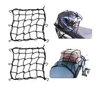 Motorcycle Cargo Net,2 Pcs Helmet Nets Motorbike Luggage Bungee Nets With 6 Pcs Hooks,Luggage Net for Motorcycles Bikes and ATVs,Black 40 cm