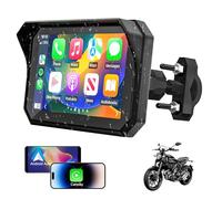 Motorcycle CarPlay 5 IPS Touch Screen with Wireless CarPlay and Android Auto, IP67 Waterproof Motorbike GPS, Dual Bluetooth Music Via Helmet, Navigation, Siri Google