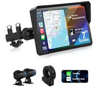 Motorcycle Carplay 7 inch Waterproof Touchscreen, Portable Carplay/Android Auto GPS Navigation for Motorbike