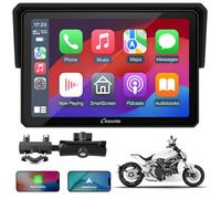 Motorcycle CarPlay Screen Carpuride W502 - 5" IP67 Waterproof Touchscreen, Wireless CarPlay & Android Auto, Dual Bluetooth, GPS Navigation, Universal Handlebar Mount, Siri Voice Control