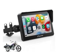 Motorcycle CarPlay Screen Carpuride W702- Wireless CarPlay & Android Auto, 7" HD Waterproof Touchscreen, Dual Bluetooth, GPS Navigation, Universal Motorbike Mount, Siri/G00gle Assistant