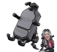 Motorcycle Cell Phone Mount,Anti-Theft Mobile Phone Holder - Shock-Absorbing Mounting Base with Adjustable Clamp for ATV Dirtbike Scooter Biking Cycling Gear