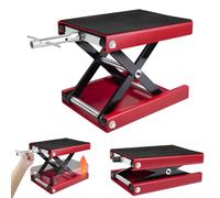 Motorcycle Center Scissor Jack, Motorcycle Scissor Lift Jack with Wide Deck, Height Adjustable 98-365mm, Motocross Dirt Bike Repair Maintenance Lift Stand, Steel Scissor Jack for Street Bikes, Cruiser